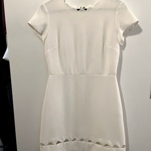 Club Monaco white dress with scalloped edges